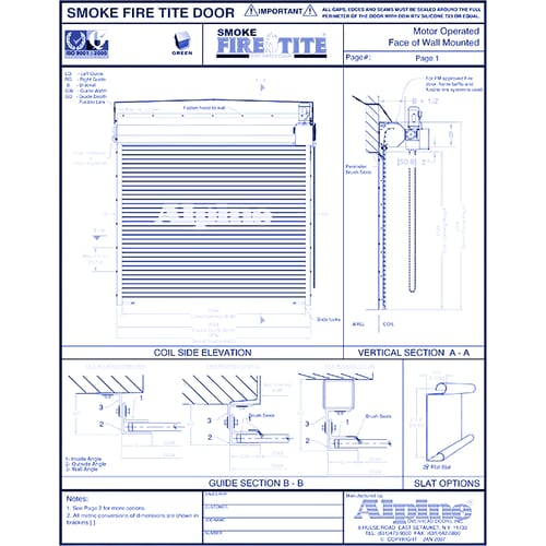 Smoke Fire-Tite® Face Mounted to Masonry: Motor Operation