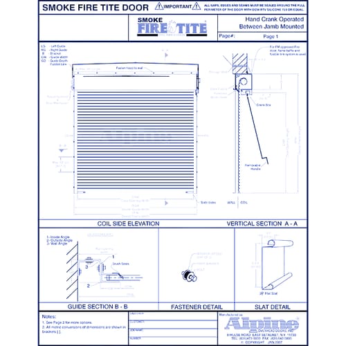 Smoke Fire-Tite® Between Tube Mounted: Hand Crank Operation