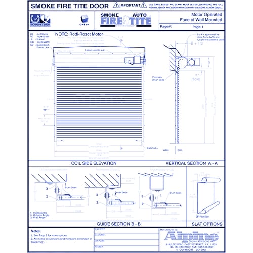 Auto Smoke Fire-Tite® Face Mounted to Masonry: Motor Operation