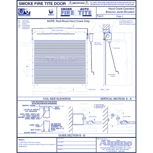 Auto Smoke Fire-Tite® Between Tube Mounted: Hand Crank Operation