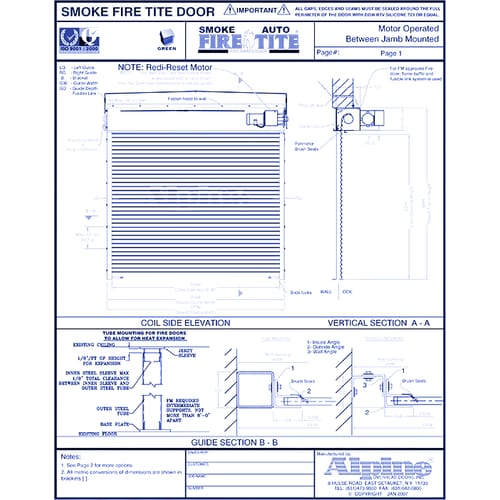 Auto Smoke Fire-Tite® Between Tube Mounted: Motor Operation