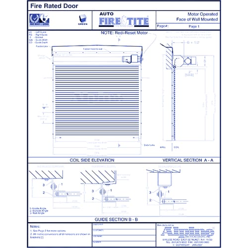 Auto Fire-Tite® Face Mounted to Masonry: Motor Operation