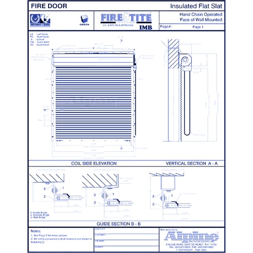 Fire-Tite® IMB Face Mounted to Steel: Hand Chain Operation