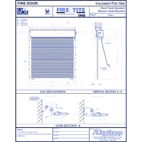 Fire-Tite® IMB Between Jamb Mounted (Packout): Hand Crank Operation