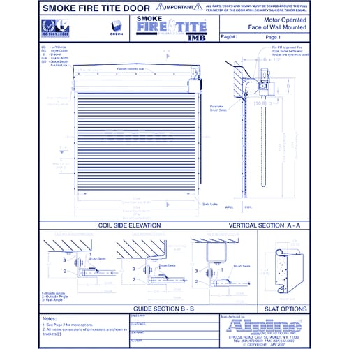 Smoke Fire-Tite® IMB Face Mounted to Masonry: Motor Operation