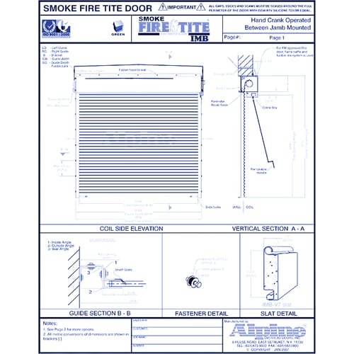 Smoke Fire-Tite® IMB Between Tube Mounted: Hand Crank Operation