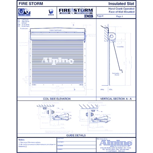 Fire-Storm® IMB Face Mounted to Steel: Hand Crank Operation