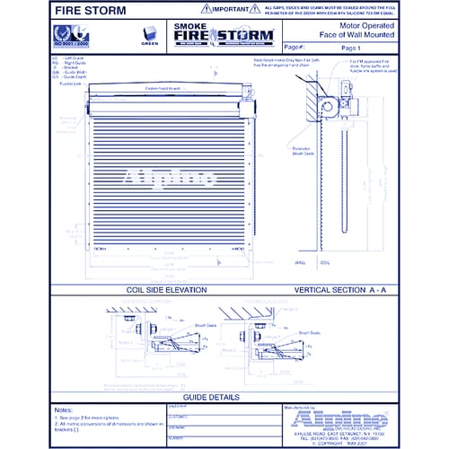 Smoke Fire-Storm® IMB Face Mounted to Masonry: Motor Operation