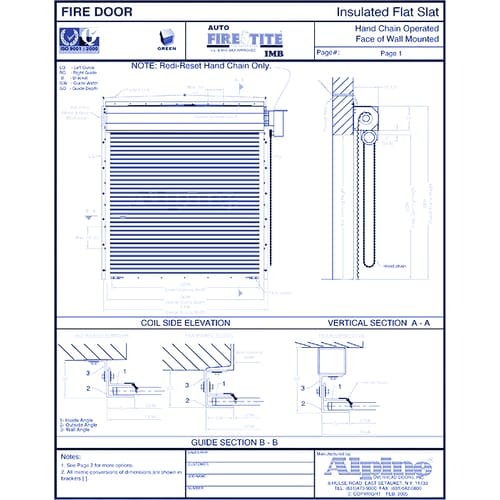 Auto Fire-Tite® IMB Face Mounted to Masonry: Hand Chain Operation