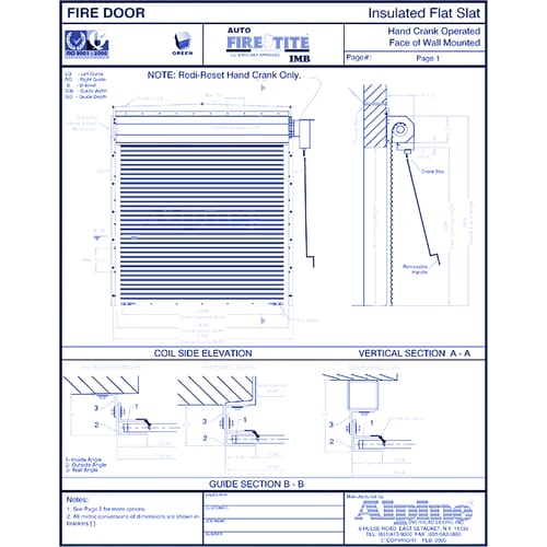 Auto Fire-Tite® IMB Face Mounted to Masonry: Hand Crank Operation