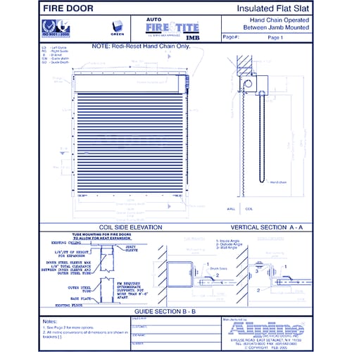 Auto Fire-Tite® IMB Between Jamb Mounted (Packout): Hand Chain Operation