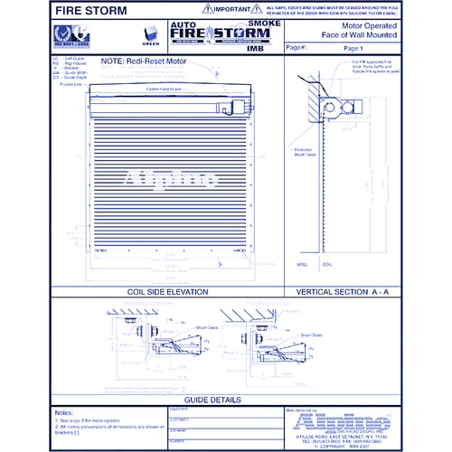 Auto Smoke Fire-Storm® IMB Face Mounted to Masonry: Motor Operation