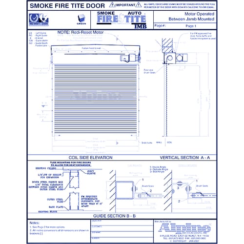 Auto Smoke Fire-Tite® IMB Between Tube Mounted: Motor Operation