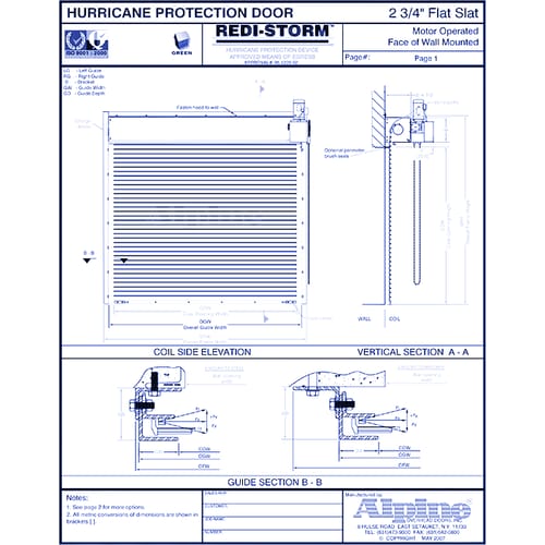 Redi-Storm® Face Mounted to Masonry: Motor Operation