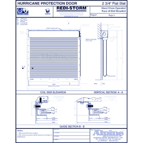 Redi-Storm® Face Mounted to Steel: Hand Chain Operation