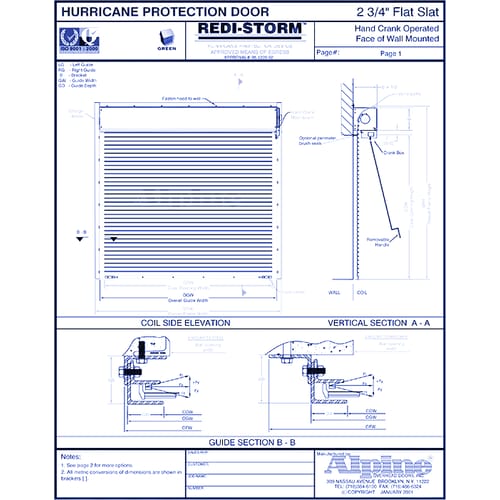 Redi-Storm® Face Mounted to Steel: Hand Crank Operation