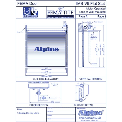 FEMA-Tite™ Face Mounted to Steel: Motor Operation