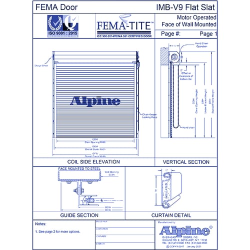 FEMA-Tite™ Face Mounted to Steel: Motor Operation with Handchain