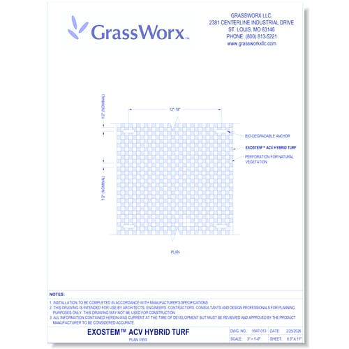 ExoStem™ ACV Hybrid Turf: Application Plan View
