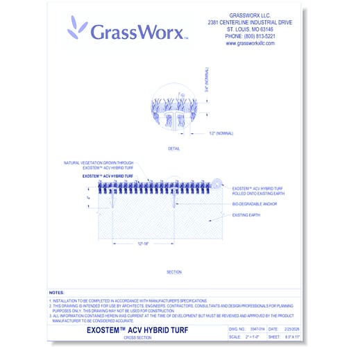 ExoStem™ ACV Hybrid Turf: Application Cross Section