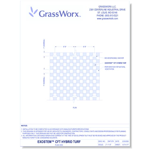 ExoStem™ CFT Hybrid Turf: Application Plan View