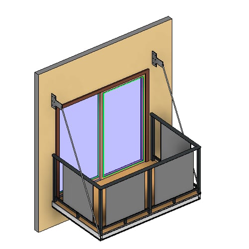 Aluminum Framing System: Alta Continuous Top Rail Hanging Balcony