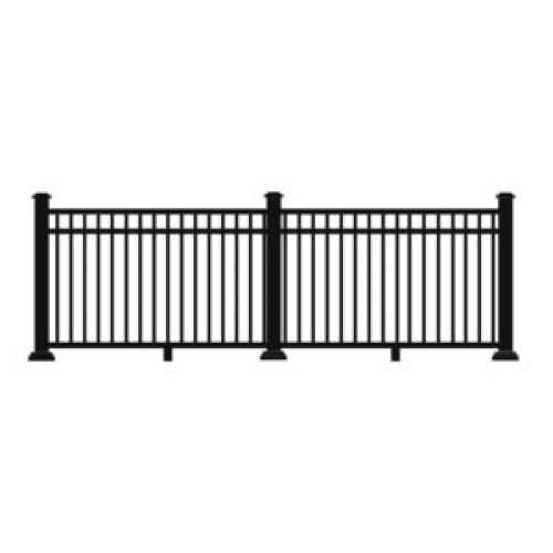 Picket with Mid Rail: Post-To-Post Top Rail
