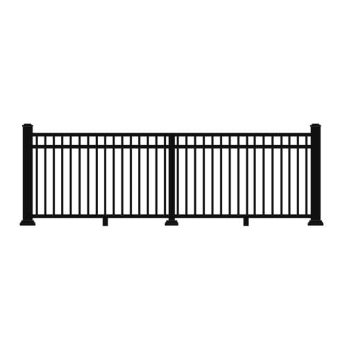 Picket with Mid Rail: Combination Top Rail