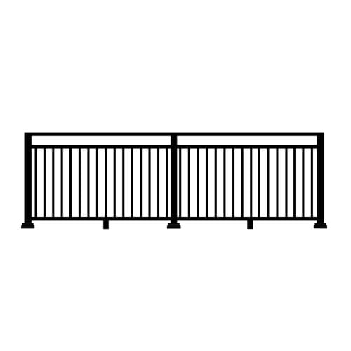 Picket with Mid Rail: Continuous Top Rail preview 2
