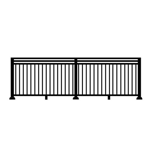 Picket with Mid Rail: Continuous Top Rail preview 3