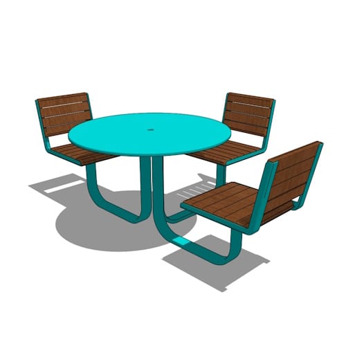 Monoline ADA Carousel Table w/ Backrests