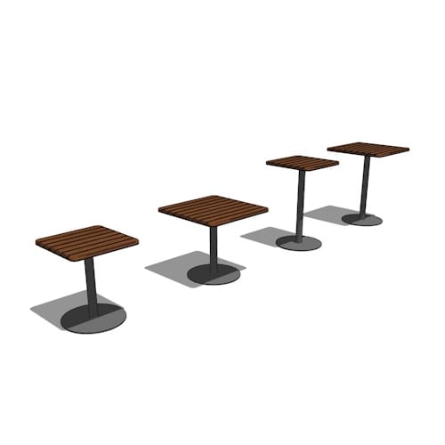 Layer Pedestal Table Square Wood