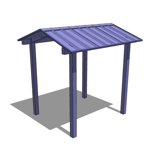 Steel Structure: Gable Roof – Rectangle Picnic Table Shelter
