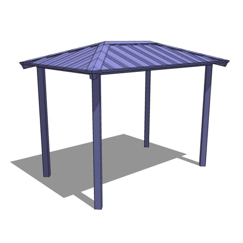 Steel Structure: Hip Roof – Rectangle Picnic Table Ramada
