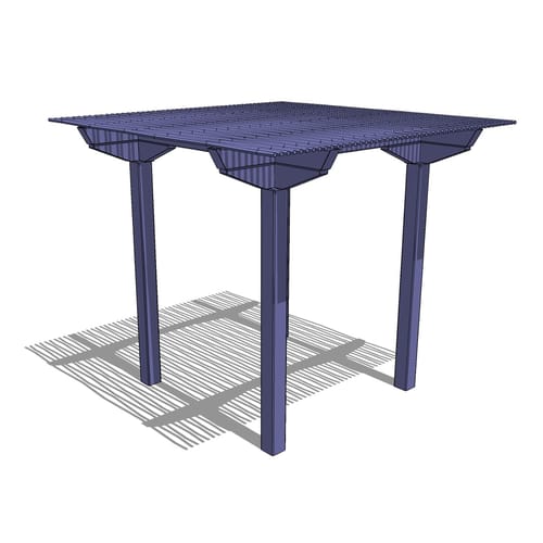 Steel Structure: Santa Fe – Trellis With Latilla-Style Lattice Roof, Laser Cut Decorative Inlays