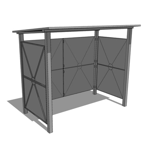 Steel Structure: Double Privacy Shelter – Double