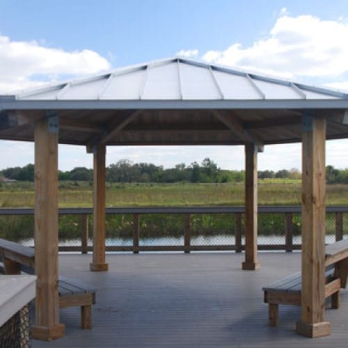 Hexagon – Six Sided Wood Shelter, Hip Roof