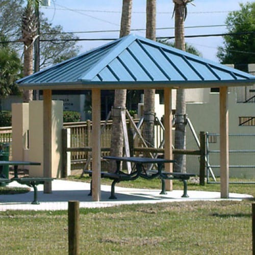 Square – Four Sided, Hip Roof, Wood Truss Shelter preview 3