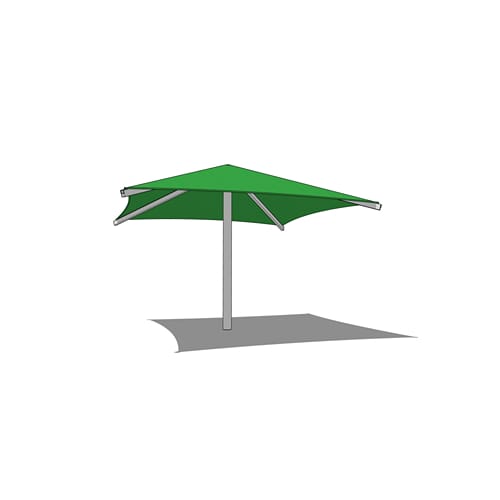 Single Post Pyramid Shade System - 18' x 18'