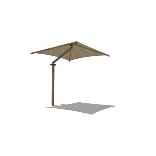 Offset Single Post Pyramid Shade System - 10' x 10'