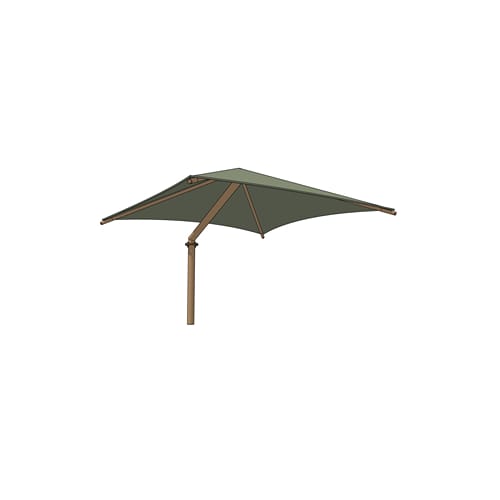 Offset Single Post Pyramid Shade System - 15' x 15'