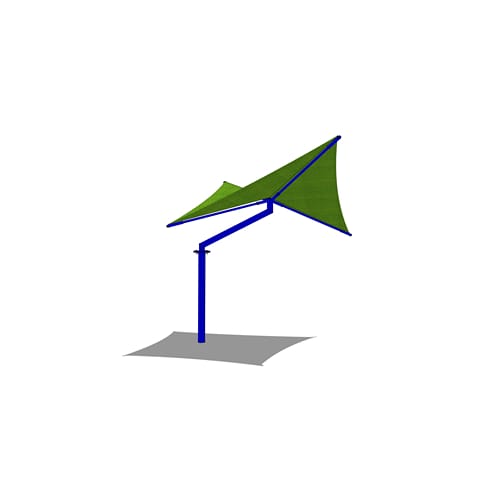 Offset Single Post Hypar Shade System - 10' x 10'