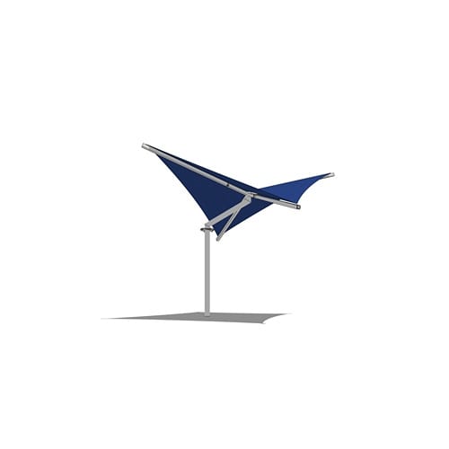 Offset Single Post Hypar Shade System - 12' x 12'
