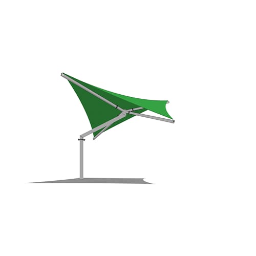 Offset Single Post Hypar Shade System - 18' x 18'