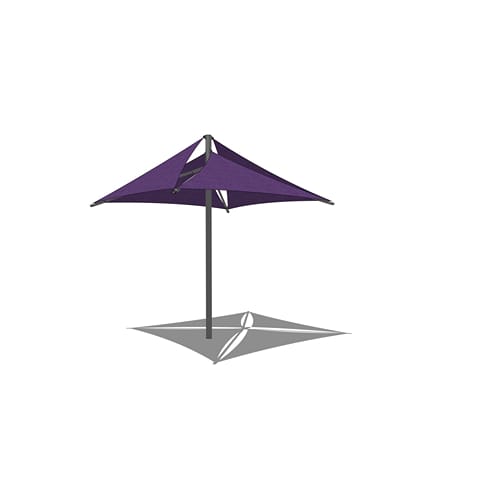 Multi-Panel Single Post Shade System - 12' x 12'
