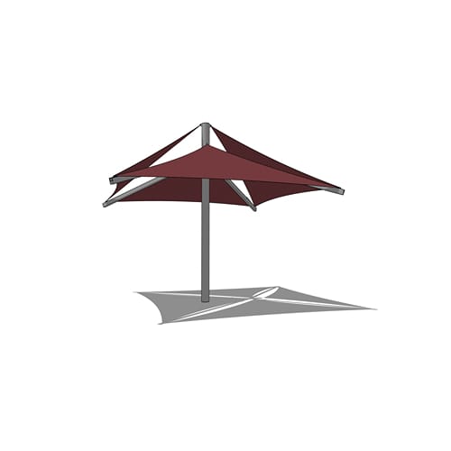 Multi-Panel Single Post Shade System - 18' x 18'