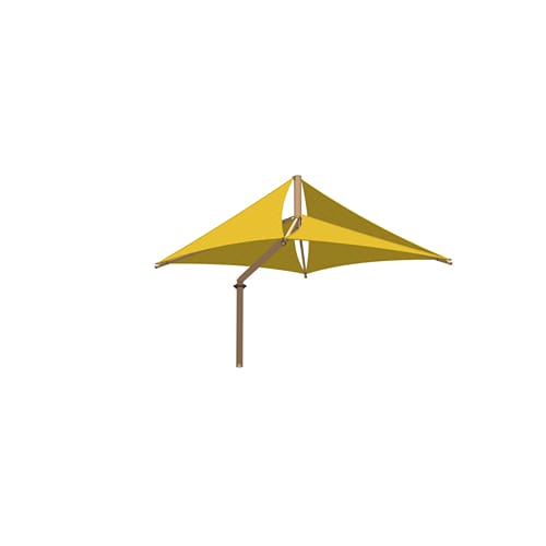 Multi-Panel Offset Single Post Shade System - 15' x 15'
