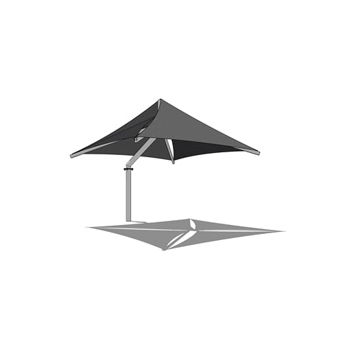 Multi-Panel Offset Single Post Shade System - 18' x 18'