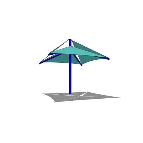 Multi-Panel Single Post Shade System - 16' x 16'