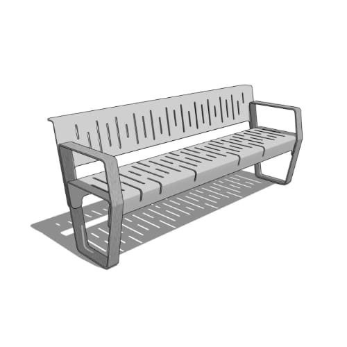 Marina Metal Backed Bench (MARM1-44A-G1)